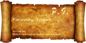 Parovsky Izabel névjegykártya
